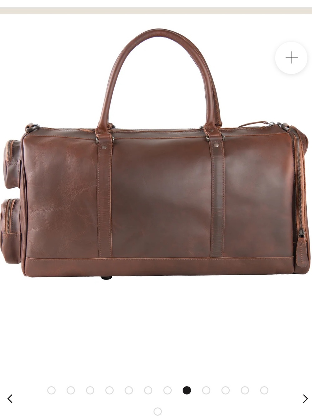 MAHI Brown Leather Weekender Bag